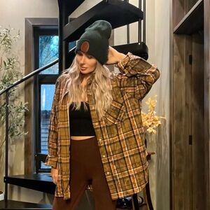 Plaid Brown Women's Button Down
